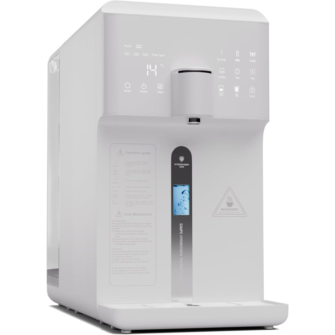 KW-02 freestanding hydrogen water dispenser with detachable tank.