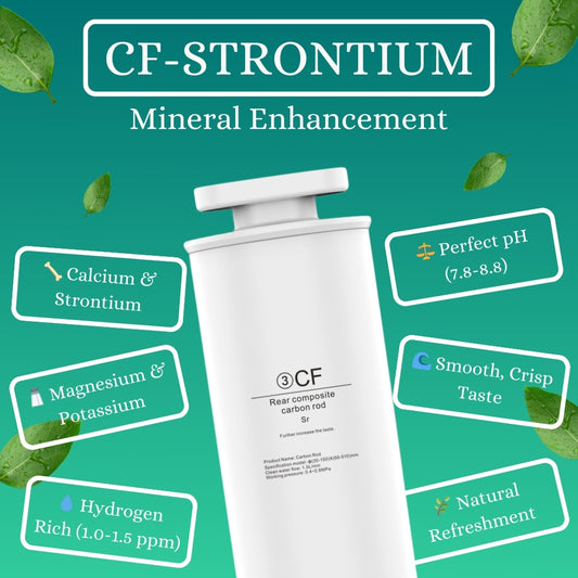 Strontium-enriching CF post-filter for compatible water dispensers.